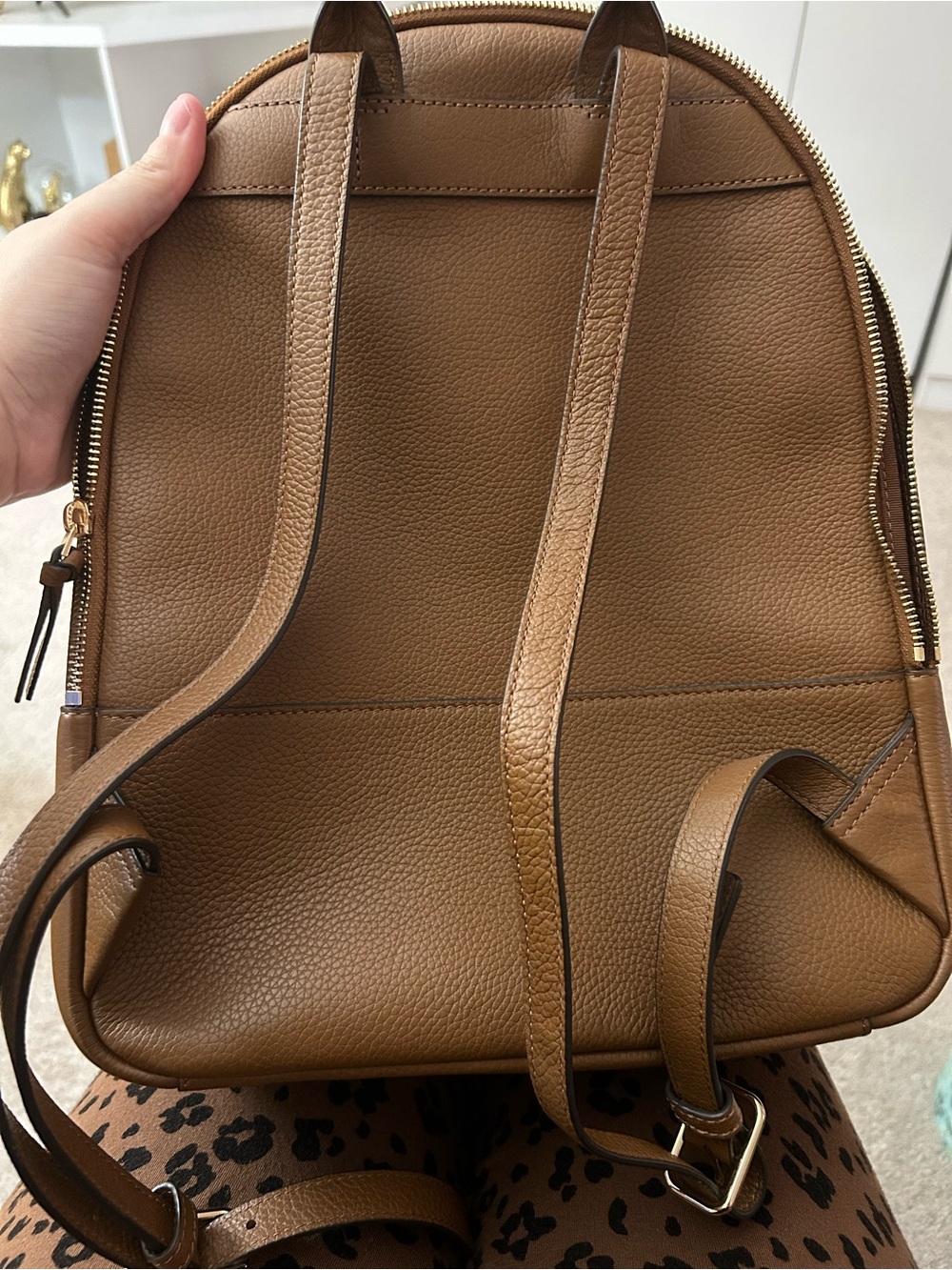 Tory Burch Caramel Pebbled Leather Mini Backpack - Picture 2 of 7